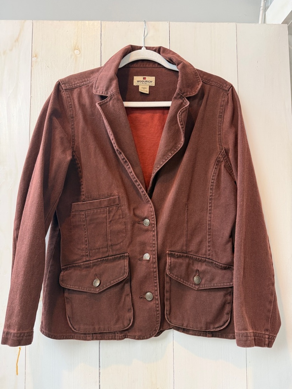 Woolrich Rust Brown Cotton Blazer Jacket
